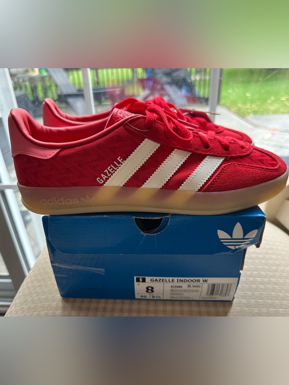 NEW Adidas Gazelle Indoor W Better Scarlet Red White Gum KI3580 Women’s 8 NWT